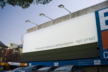 Pregnant billboard Repromed Adelaide