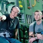 James Cameron and Sam Worthington on the set of Avatar.