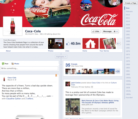 Coke Facebook Timeline