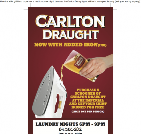 carlton draught laundry