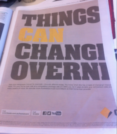 The advertisement from Commbank in today's newspaper.  
