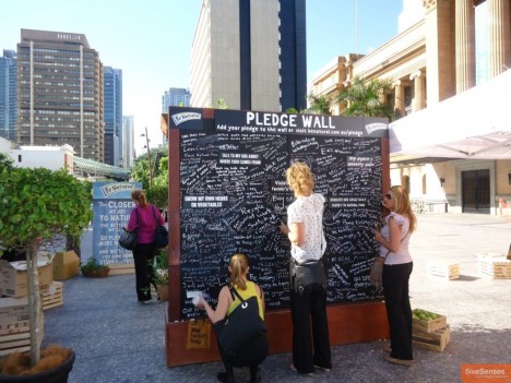 A pledge wall from Be Natural's  Day of Change campaign