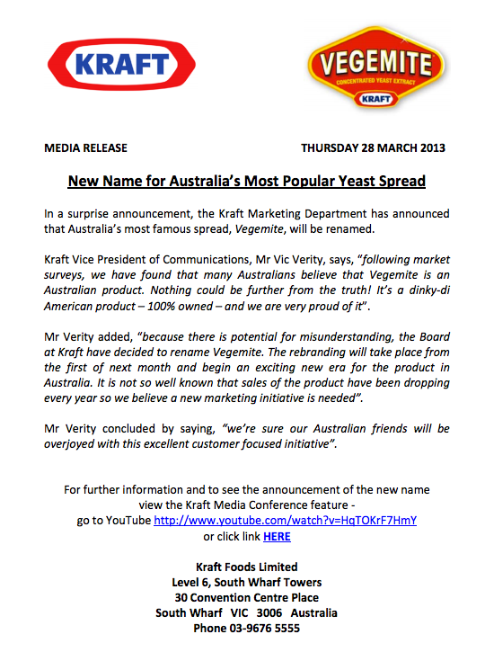 The press release issued this afternoon. 