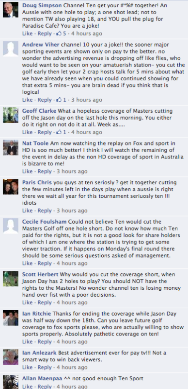facebook ten golf backlash