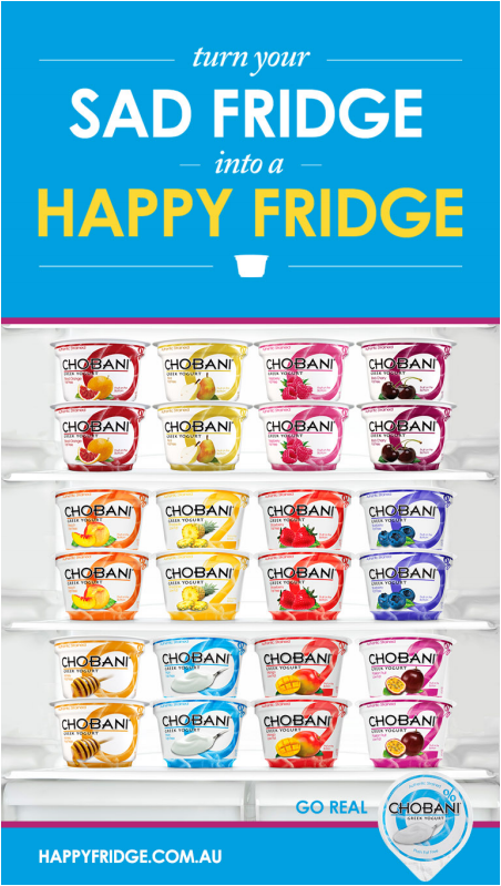 Chobani happy fridge