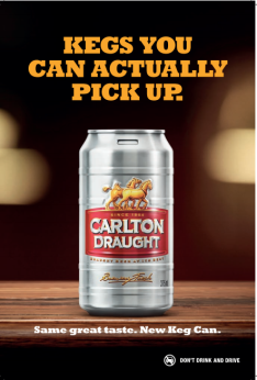 Carlton Draught outdoor kegs you can pick up
