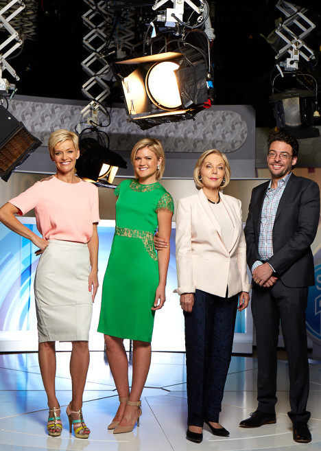 Studio 10. From left: Rowe, Harris, Buttrose and Hildebrand