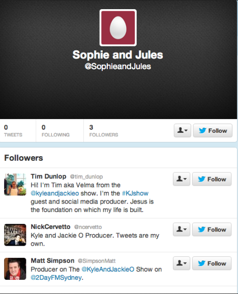 Sophie and Jules Twitter