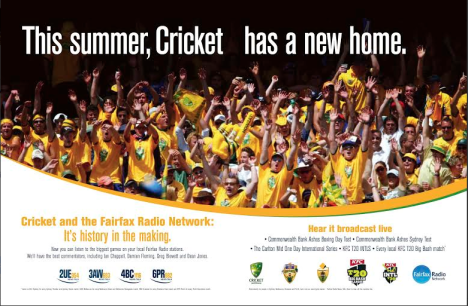 Fairfax Radio Network Cricket campaign 2013