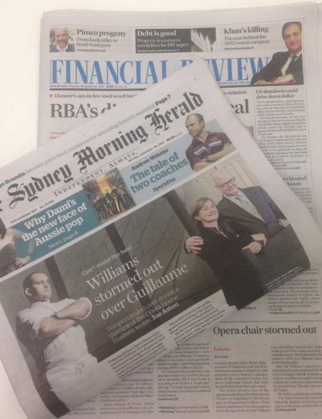 The incorrect Sydney Morning Herald and AFR front pages