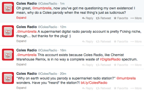 Coles radio twitter probelems