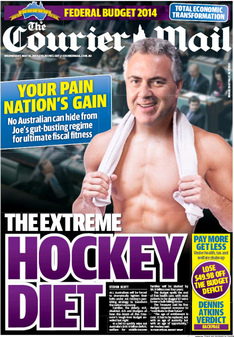 Courier Mail budget front page