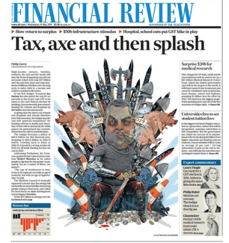 AFR budget front page