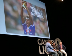 Footballer Marcel Desailly spoke at the Cannes Lions today