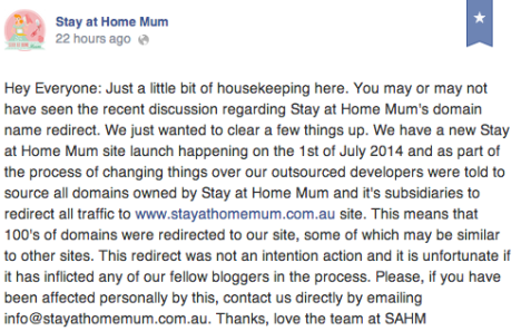 stay at home mum facebook