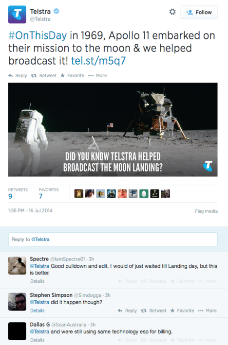 telstra moon landing tweet