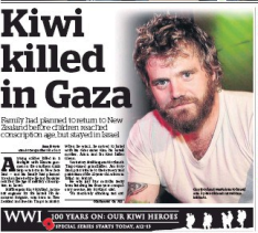 NZ Herald front page ryan dunn soldier
