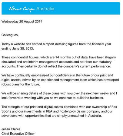 News Corp email 
