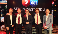 Seven's management team at today's upfronts. 