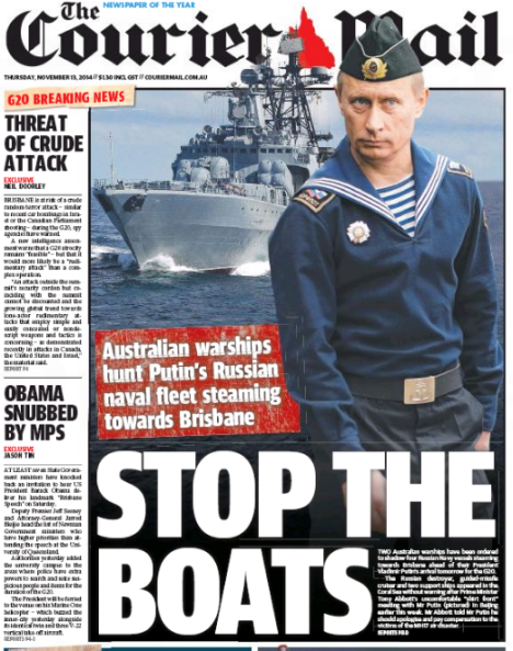 Stop the boats courier mail Putin headline