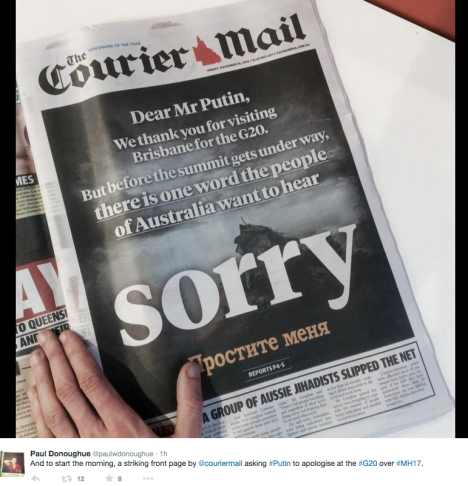 courier mail asks putin to say sorry