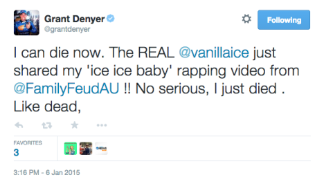 grant denyer vanilla ice tweet