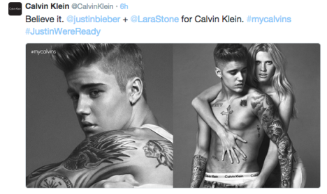 Calvin Klein tweet