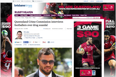 Brisbane Times ad placement