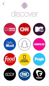Snapchat Discover homescreen