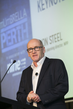 Jon Steel speaking at yesterday's Mumbrella Perth event 