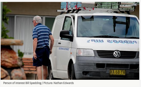 The second image of Spedding and the van used on the web version of the article