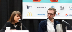 Martinet and Hunt speaking at SXSW 
