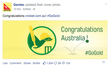 QANTAS congratulate the Australian Cricket Team on their World Cup Win