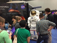 Astronauts and space suits were some of the attractions on the NASA stand