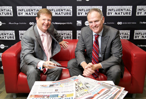 Newspaper Works CEO Mark Hollands and Michael Miller 