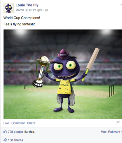 cricket world cup ouie fly