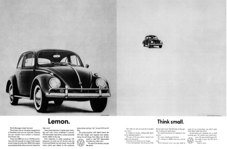 Bill Bernbach’s iconic ‘Think Small’ Volkswagen Beetle ads