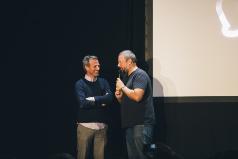 L:R Vice creative director Spike Jonze CEO Shane Smith at the Vice Newfront event. Source: Emily Winiker