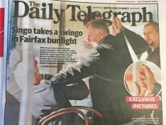 john singleton takes a swing at Jack Cowin telegraph front page