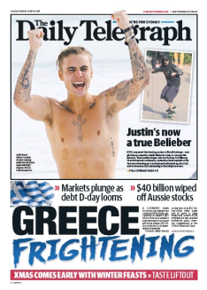 Daily Telegraph front page