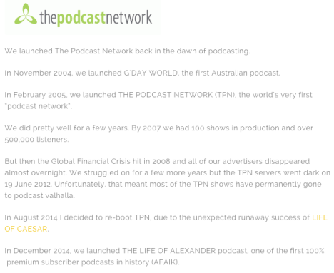 The Podcast Network history