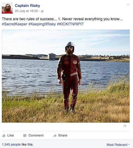 captain risky facebook post