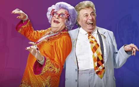 Barrie Humphries as his alter egos Dame Edna and Sir Les