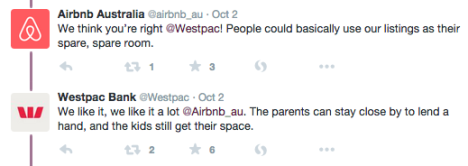 Wespac airbnb twitter 4