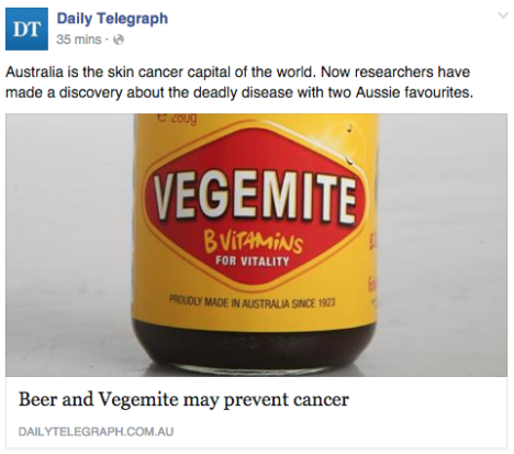 cancer vegemite daily telegraph