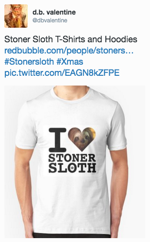 stoner sloth t-shirt