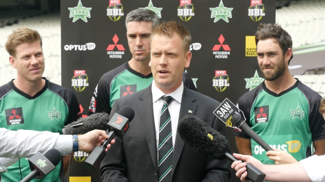 Clint Cooper CEO of the Melbourne Stars at the press conference announcing the deal. 