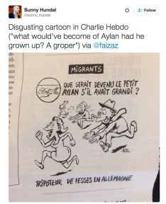 charlie hedbo cartoon racist aylan syria
