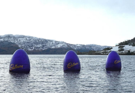 Cadbury Loch Ness Easter campaign eggs in water