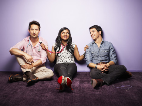 THE MINDY PROJECT -- Season Pilot -- Pictured: (l-r) Ed Weeks as Jeremy Reed, Mindy Kaling as Mindy Lahiri, Chris Messina as Danny Castellano -- (Photo by: Autumn de Wilde/NBC)